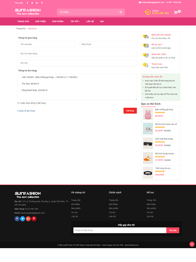 Template Blogspot bán hàng thời trang đẹp chuẩn SEO